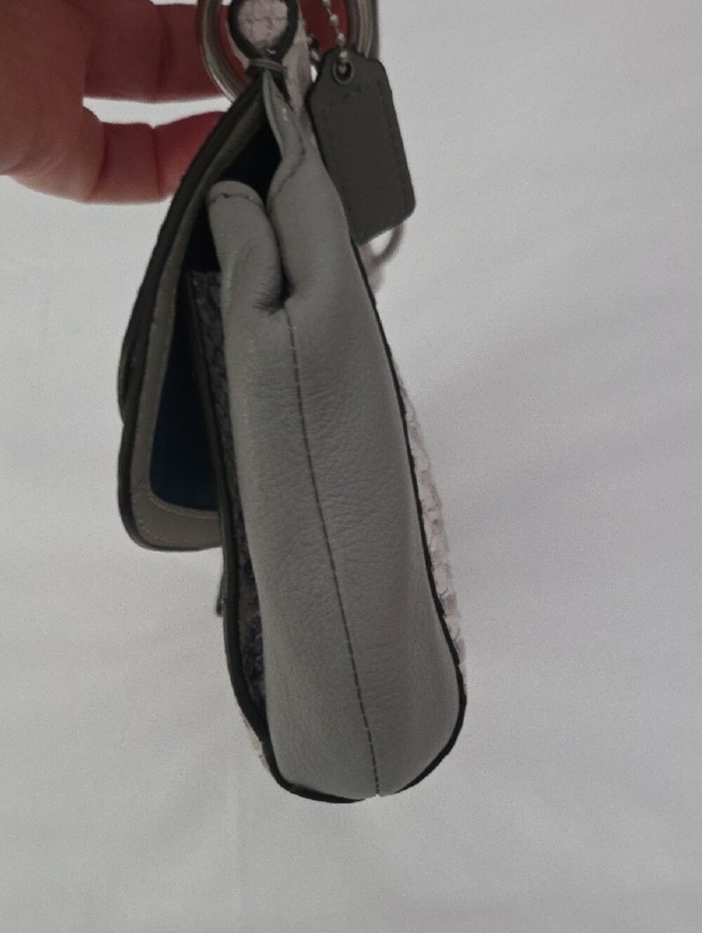Gray Python-Print Top Handle Bag - Picture 3 of 8